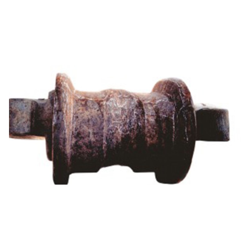 Worn / damaged excavator bottom roller